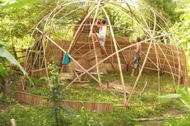happy healing home bamboo hut